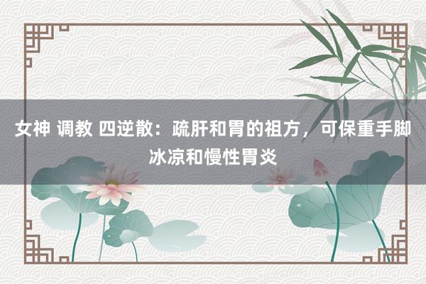 女神 调教 四逆散：疏肝和胃的祖方，可保重手脚冰凉和慢性胃炎