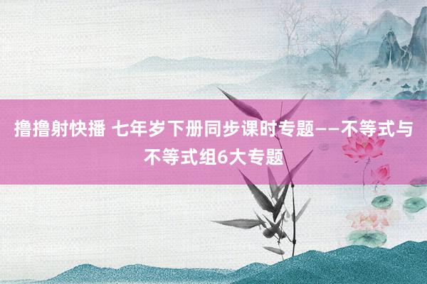 撸撸射快播 七年岁下册同步课时专题——不等式与不等式组6大专题